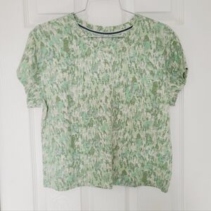 Pilcro Green and White Short Sleeve Top